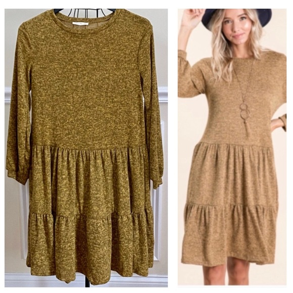 REB. in. J. Dresses & Skirts - REB in J Round Neck Tiered Look Relaxed Fit Dress
